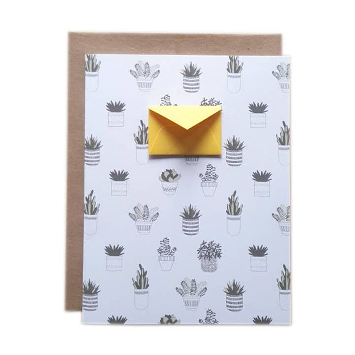 Succulents Tiny Umschlag-Kartenset für den Großhandel von Lemon Drop Papers, Inc.