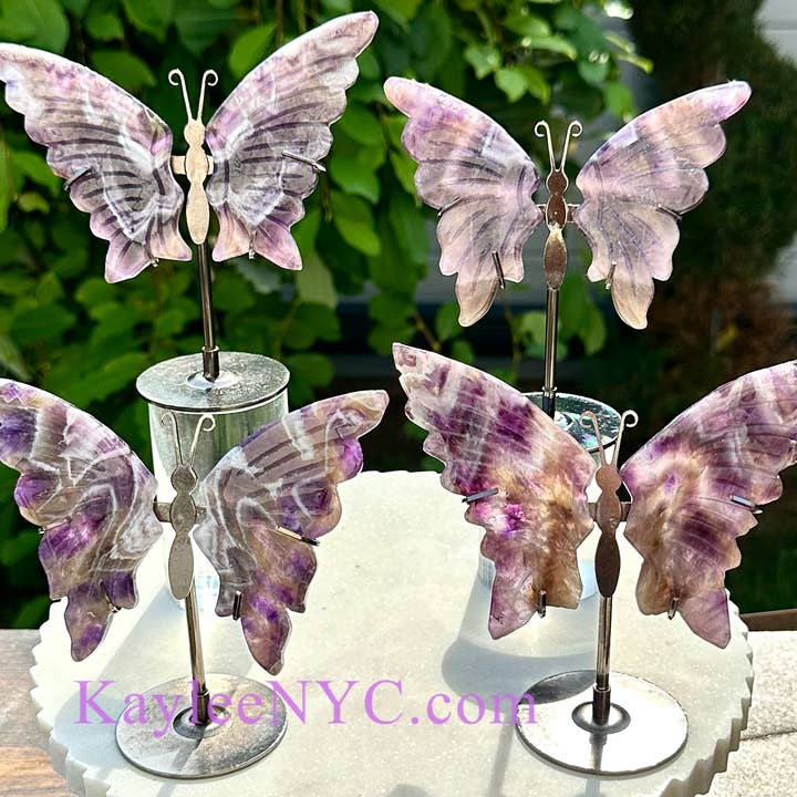 KayleeNYC - Wholesale Spiritual Stone/Crystal - Natural Chevron Amethyst Butterfly Crystal3