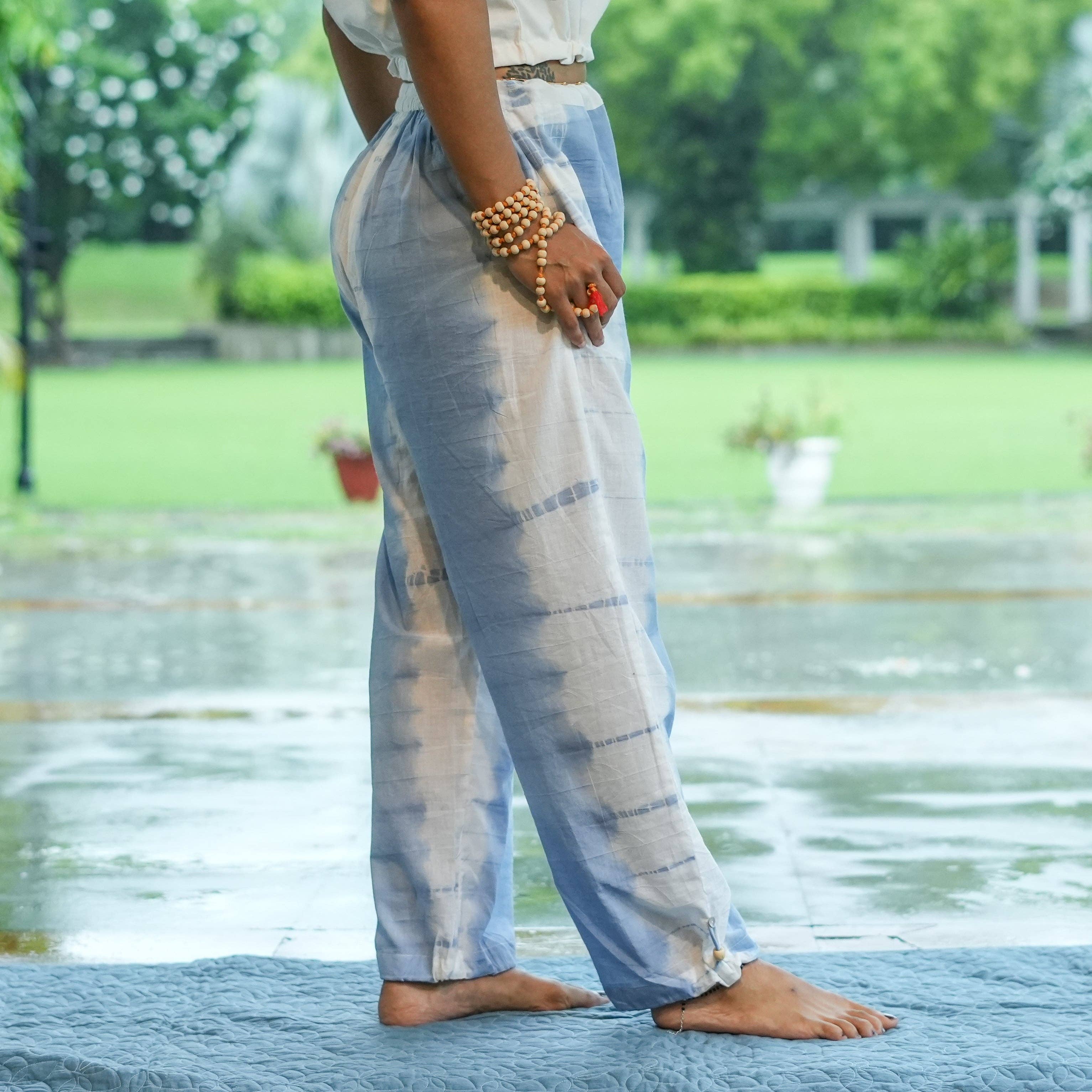 AKISO - Wholesale Pants - Women's - Womens Yoga Pant Tie and Dye Blue Ananda3