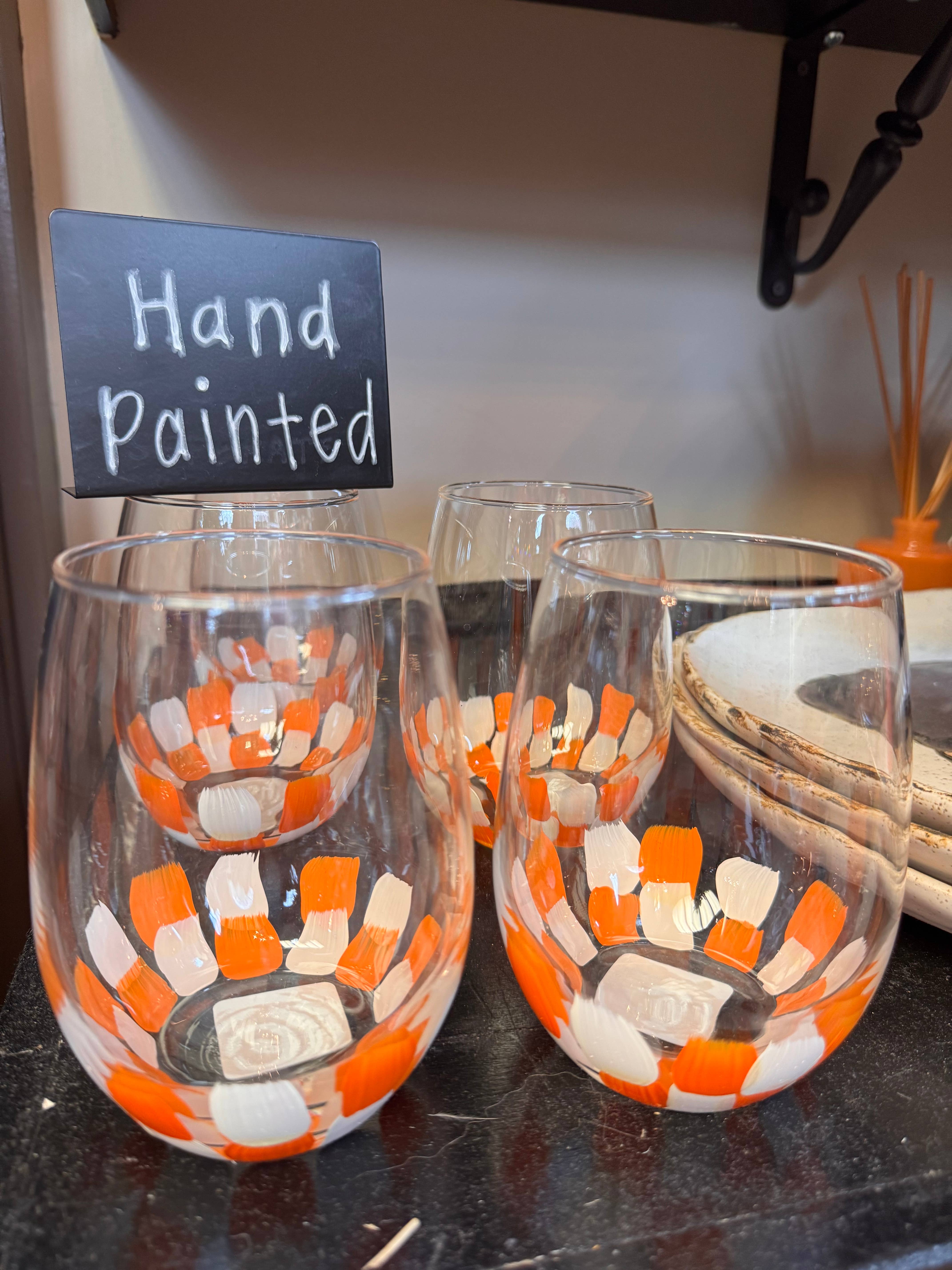 Hand Painted Glass, Co - Wholesale Wine Glass - Two-Tone Color Block Wine Glasses13