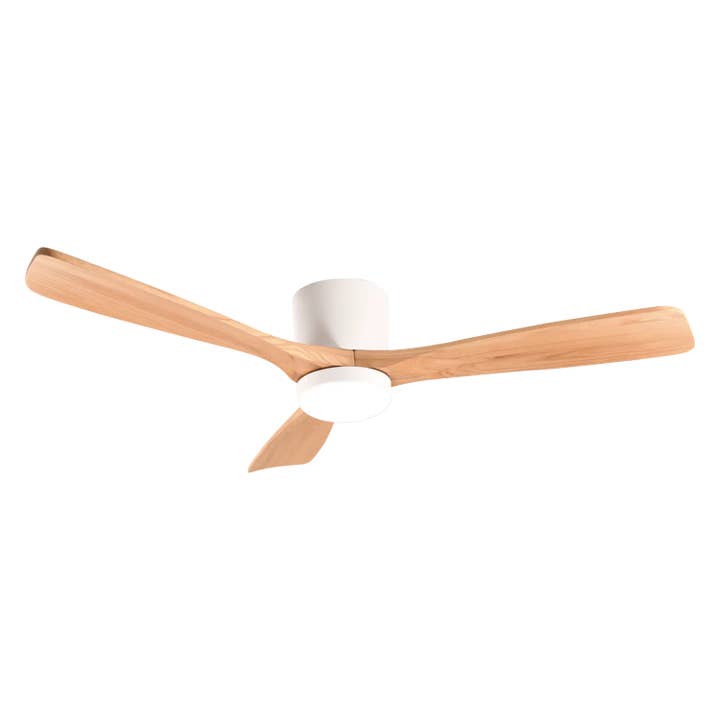Ventilador de teto Celestine by MIMAX, acabamento em branco e madeira natural por atacado de MIMAX