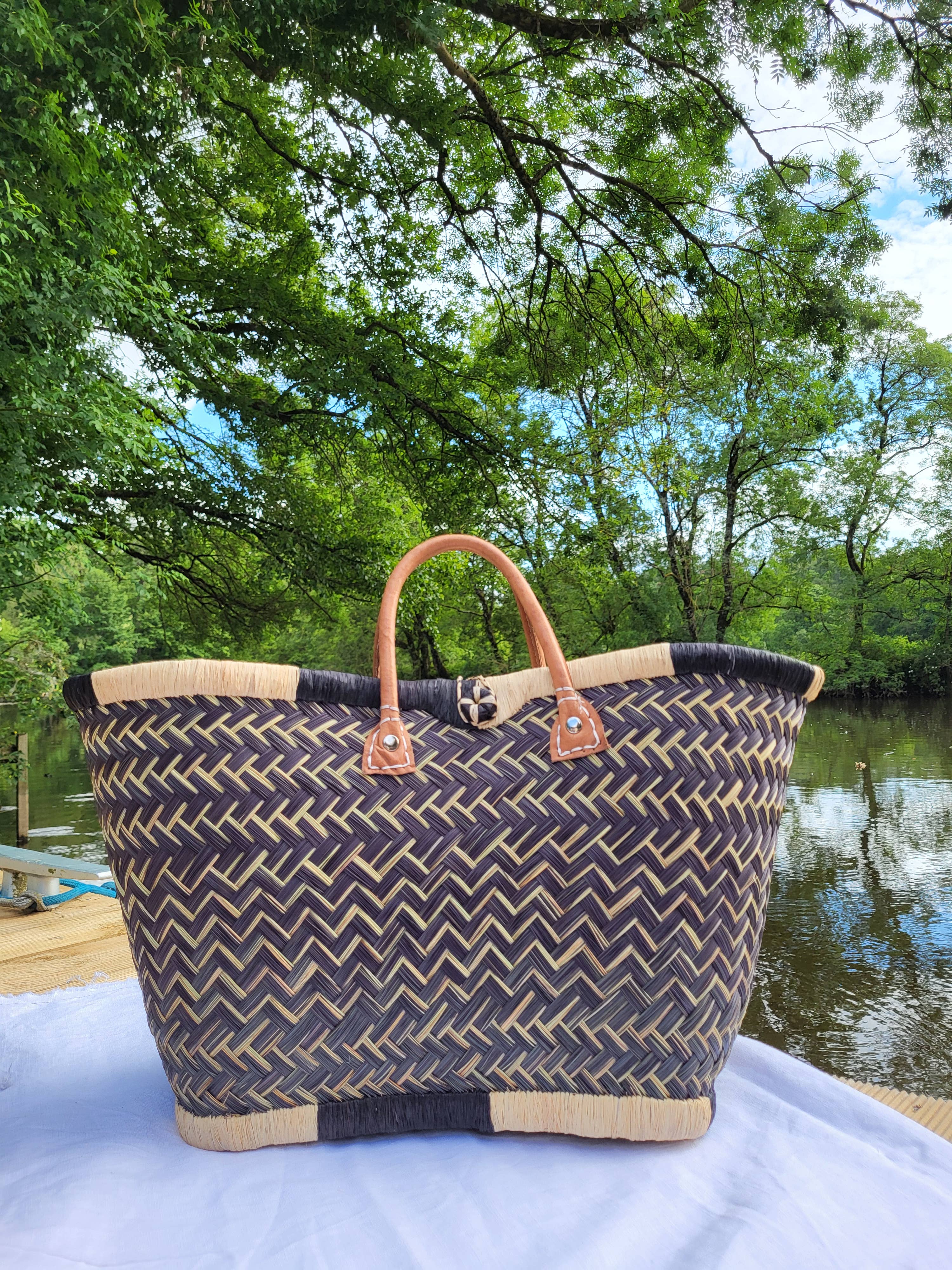 Nature et Fibre - Vente Sac de plage - Paniers artisanaux colorés en fibres naturelles7