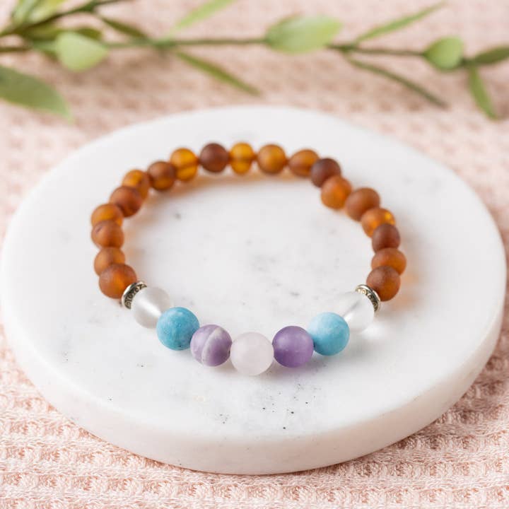 R.B. Amber Jewelry – wholesale Beaded bracelet – Adults | CHUNKY Baltic Amber + Gemstone Bracelets8