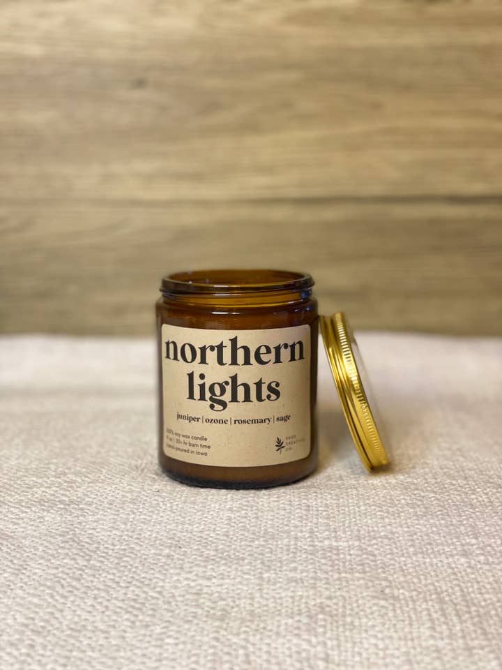Northern Lights - 100% Soy Wax Christmas Candle for wholesale by Sage Candle Co.