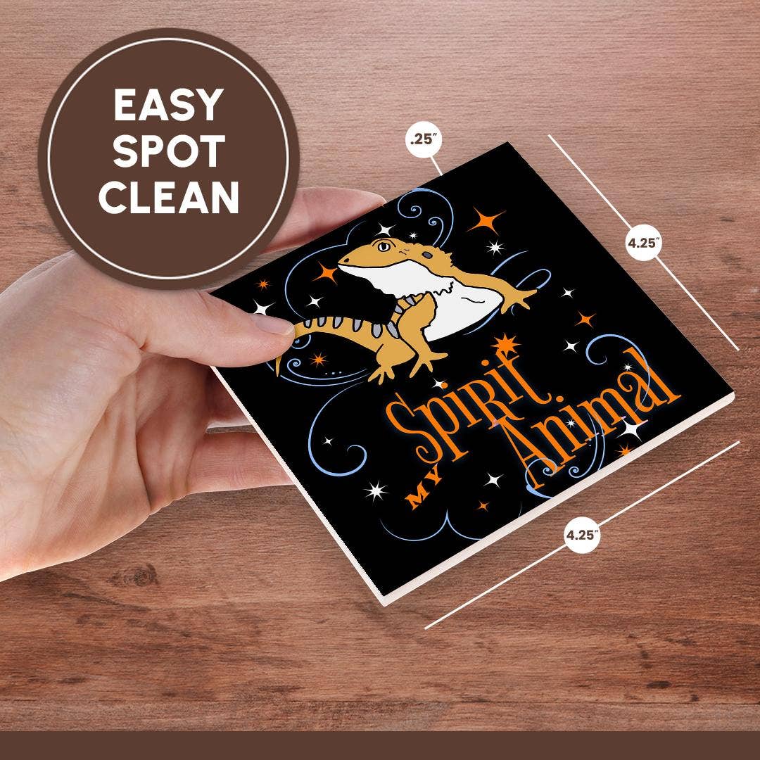 3dRose - Wholesale Coasters - 3dRose, Funny Cute Bearded Dragon Lizard My Spirit Animal Spirit Guide, Coaster6