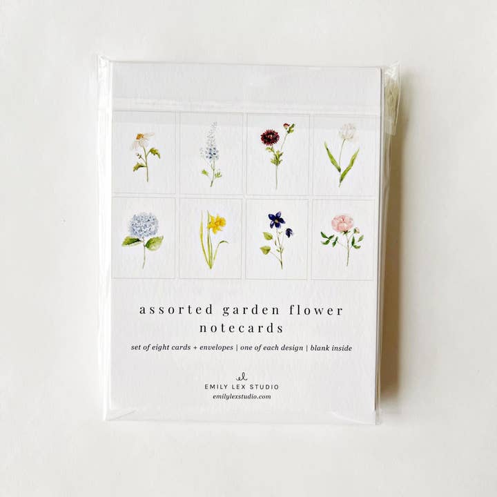 emily lex studio – wholesale Stationery/notecard set – garden flowers assorted notecard set3