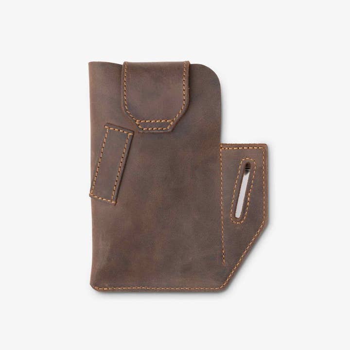 Pegai - Wholesale Phone Wallet - Unisex - leather phone holster- tech cowboy chestnut