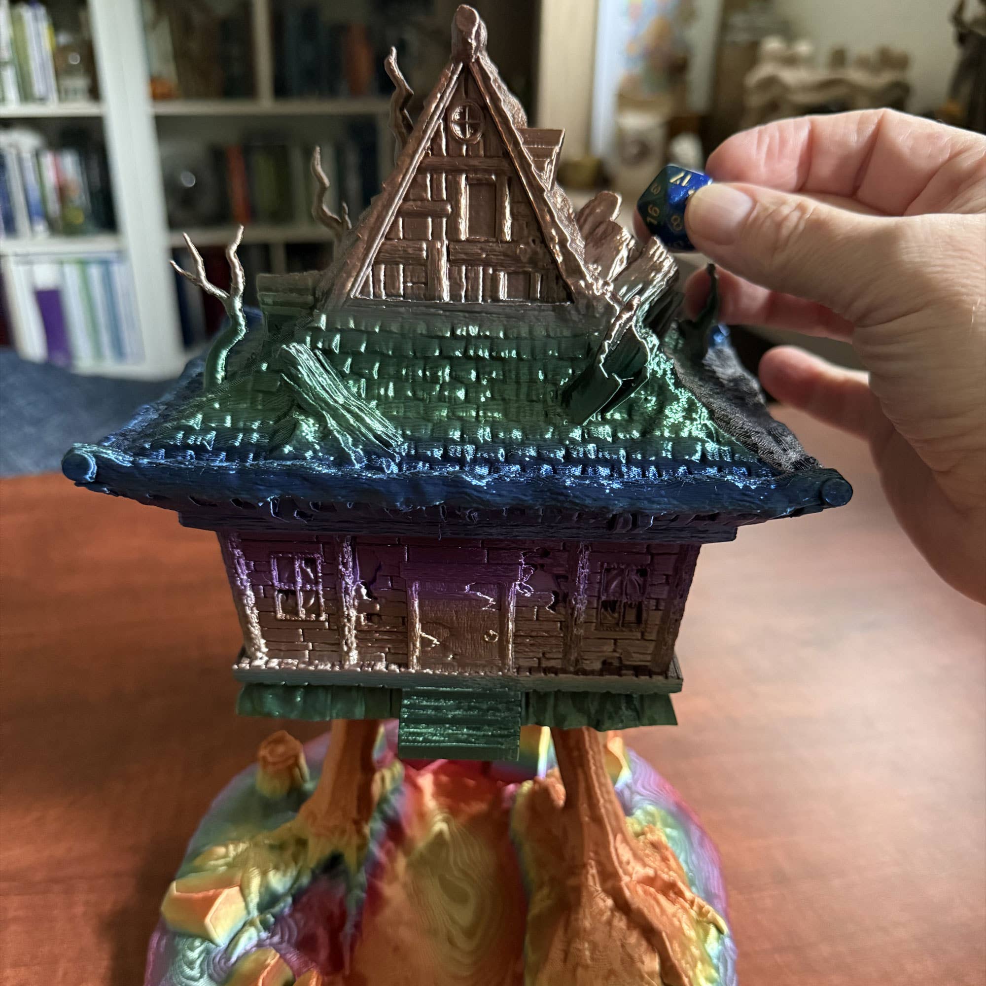 American Carver LLC - Wholesale Dice - Baba Yaga Hut Dice Tower | TTRPG, D&D, Pathfinder, CoC7