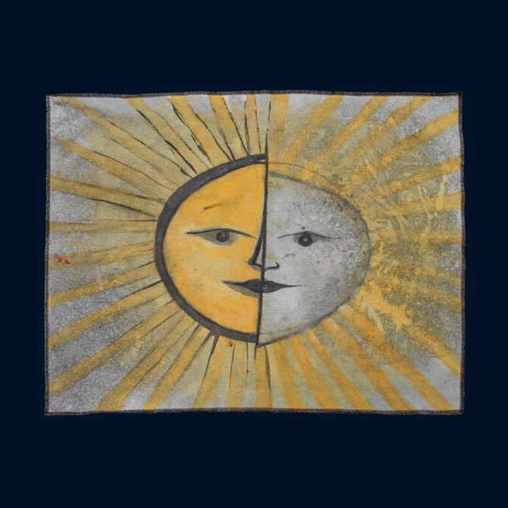 Flying Canvas - Sun & Moon Tapestry for wholesale by Eugenio Vazzano - Fatto in Sicilia