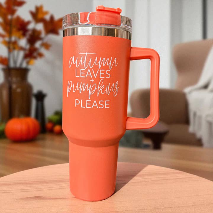 Gia Roma - Wholesale Insulated mug/tumbler - Fall Tumblers with Handle & Lid | Modern Autumn Travel Mugs6