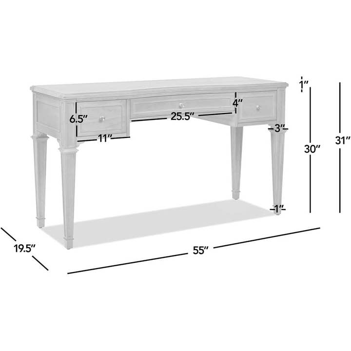 Jennifer Taylor Home - Wholesale Console Table - Dauphin 55" 3-Drawer Wood Executive Desk