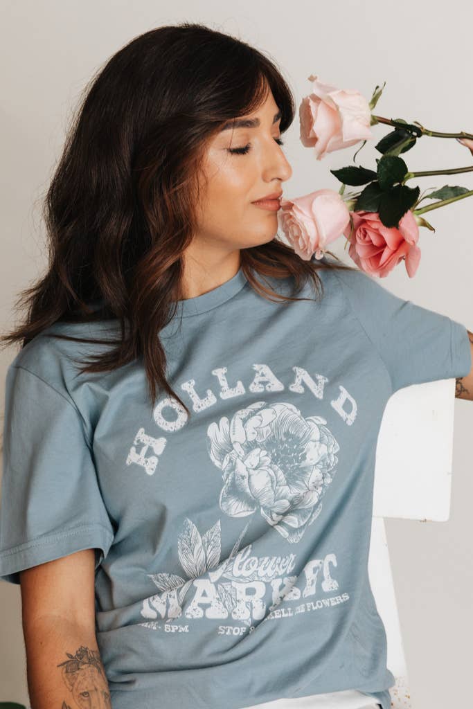 Crowned Free - Wholesale Screen Printed T-Shirt - Women's - Holland Flower Market Tee4