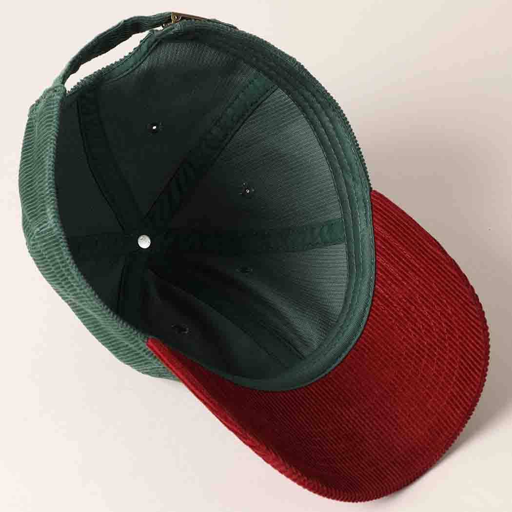 Fashion City - Wholesale Baseball Cap - Unisex - Corduroy Two-Tone Adjustable Baseball Cap14