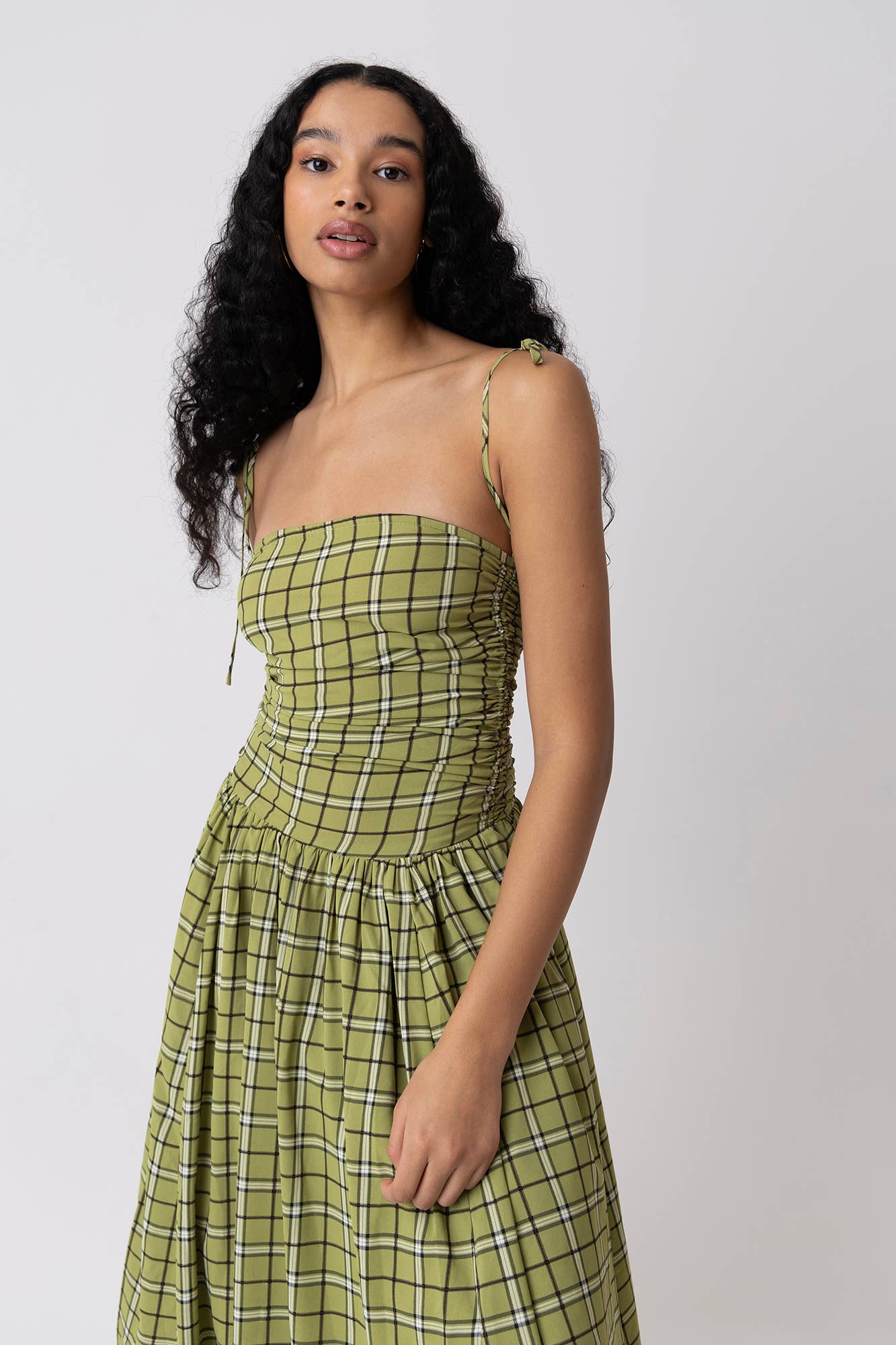 Cher Alexa Green Plaid Pattern Puffball Dress for wholesale on Faire3