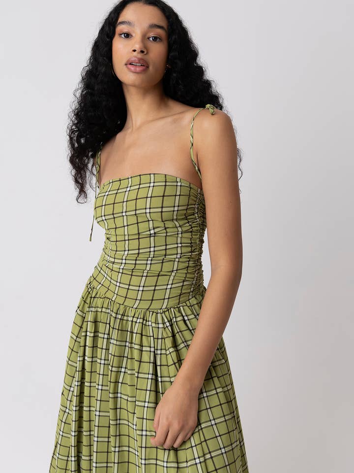 Cher Alexa Green Plaid Pattern Puffball Dress for wholesale on Faire3