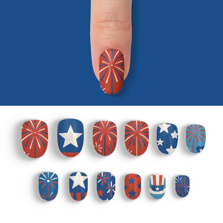 FYNE BODY - Wholesale Press-on/fake nails - Glitter Beam 4th of July Press-On Nails65