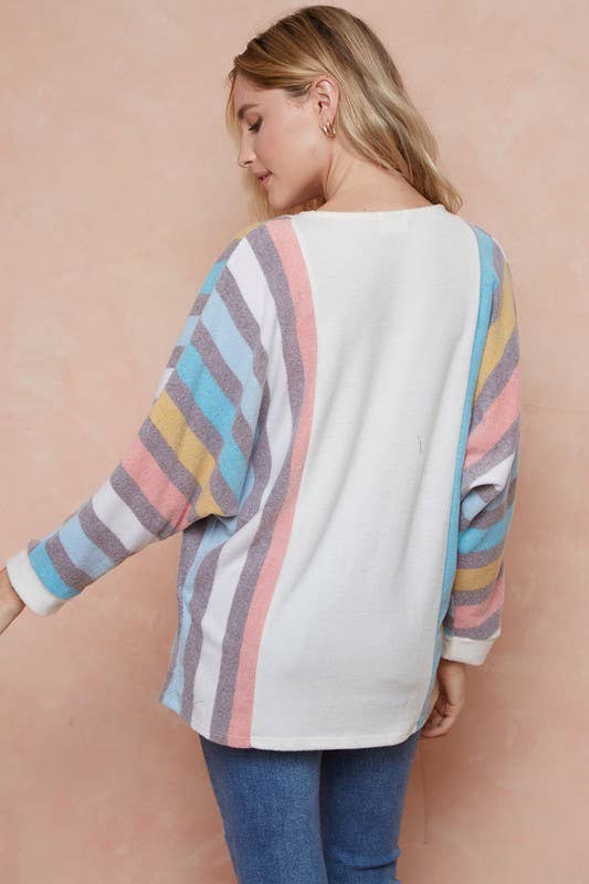 lovely melody – Großhandel Tunika – Damen – LMT2725-Komm zu Ende Multi Stripe Top4