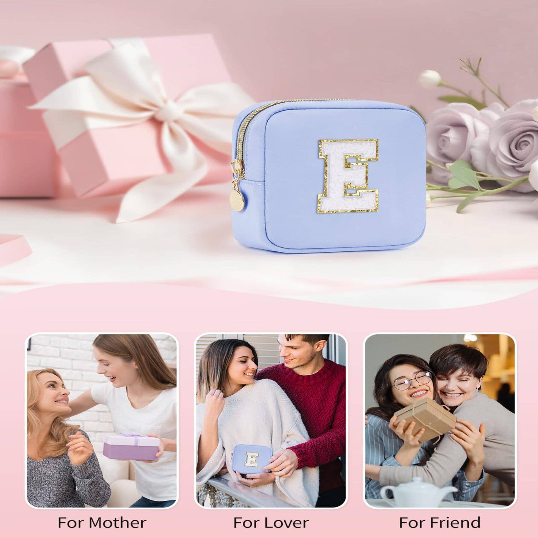 wandf – Großhandel Schmink-/Kosmetiktasche – Personalisierte Monogramm-Tasche Mini Initialen Schminktasche63