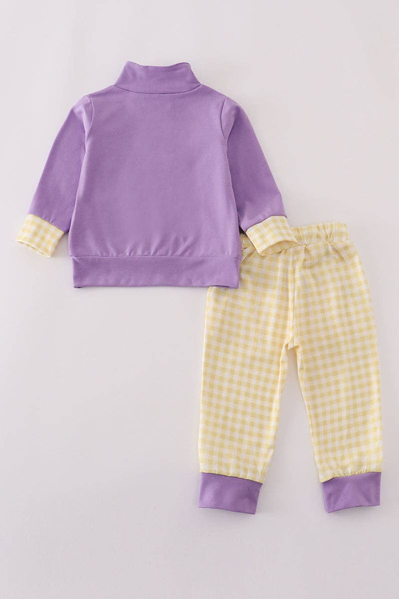 Aspen Rain Boutique - Wholesale Top & Pant Set - Kids - Purple LSU embroidery pants set5