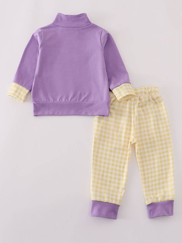 Aspen Rain Boutique - Wholesale Top & Pant Set - Kids - Purple LSU embroidery pants set5