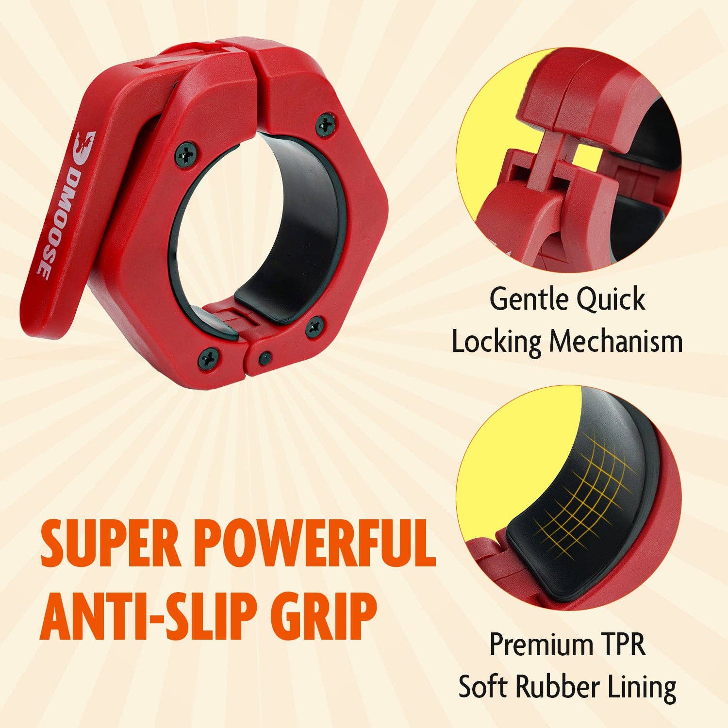 DMOOSE - Wholesale Fitness Equipment - Olympic Barbell Clamps – Magnetic Grip, Advanced Locking, 2-Inch10