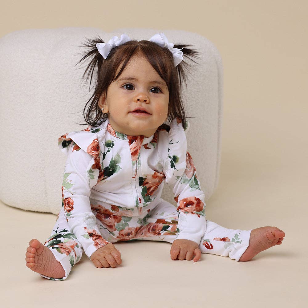 Snuggle Hunny - Wholesale Sleepsuit – Baby - Rosebud Organic Snugglesuit Convertible Romper with Frill6