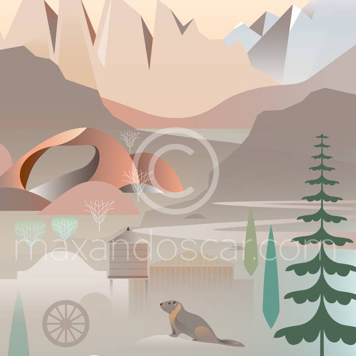 LONE PINE, MOUNT WHITNEY PRINT for wholesale by Max & Oscar