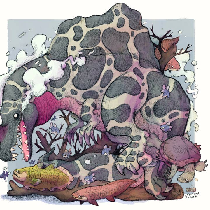 Serene Spinosaurus Sticker for wholesale by Dalton Doodles