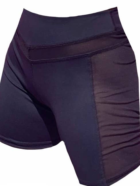 Powermesh Cut Out Biker Short 6" for wholesale by MODRN STUDIO