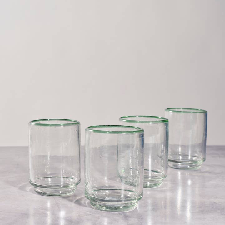 Grøn Kant Medium Stable Drikkeglas, Glasvarer Drikning for engroshandel hos Sobremesa