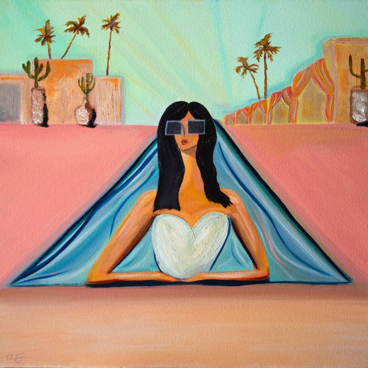 Spa Day Woman in Pool Self Care Inspiration Fine Art Print for wholesale by Aim Straley Art