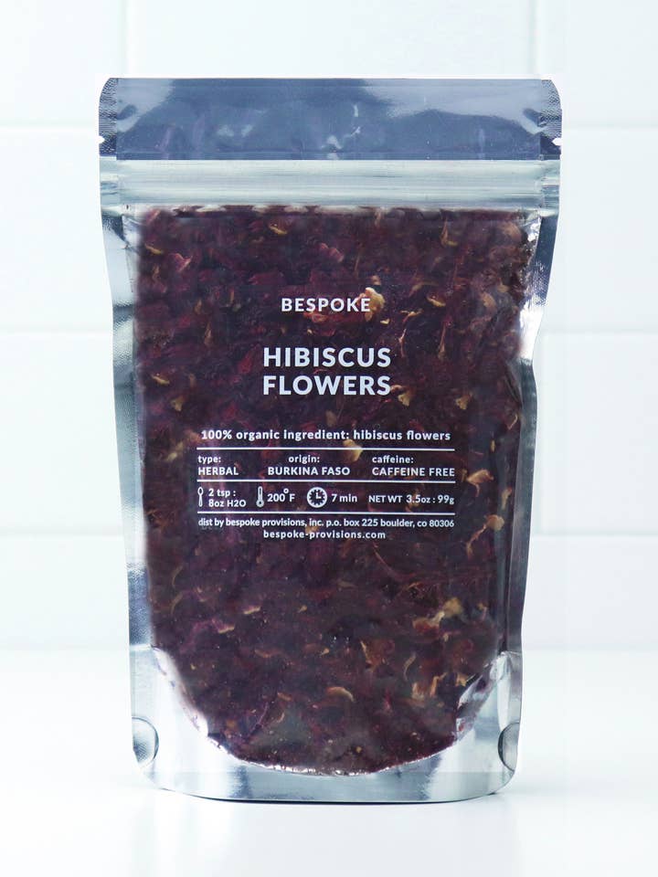 Hibiscus Flower Herbal Tea - Organic Loose Leaf - 3.5 oz for wholesale by Bespoke Provisions