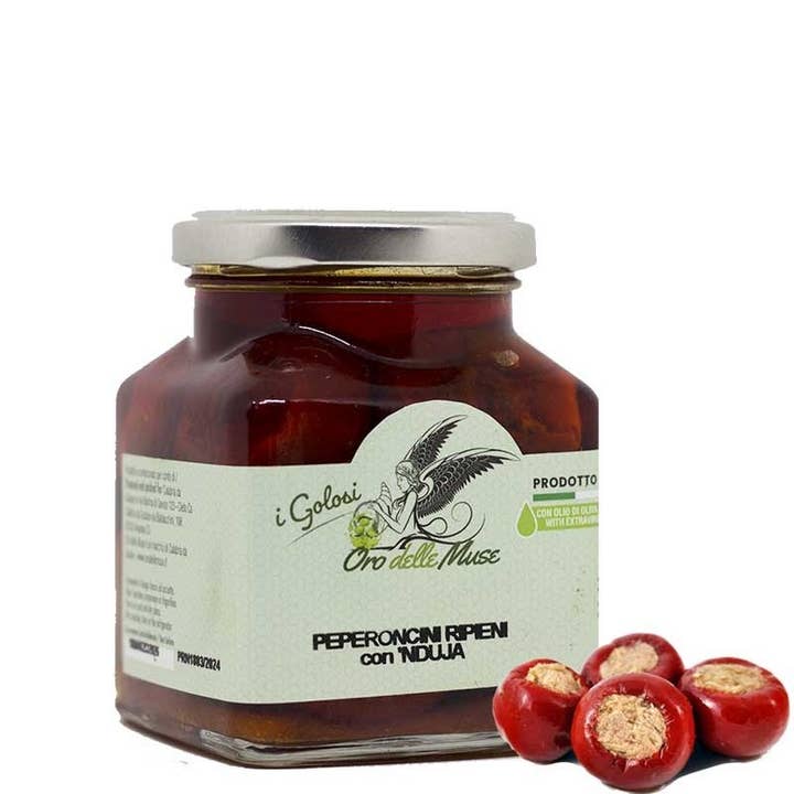 Calabria da Gustare - Wholesale Retailer Display - Food & Drink - Nduja-style stuffed chillies in extra virgin olive oil
