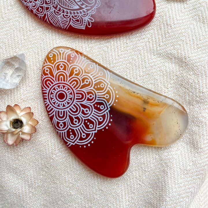 Fractalista Designs - Wholesale Gua Sha Tool - Agate Carnelian Gua Sha Stone Facial Massage Wand Spa Gift2