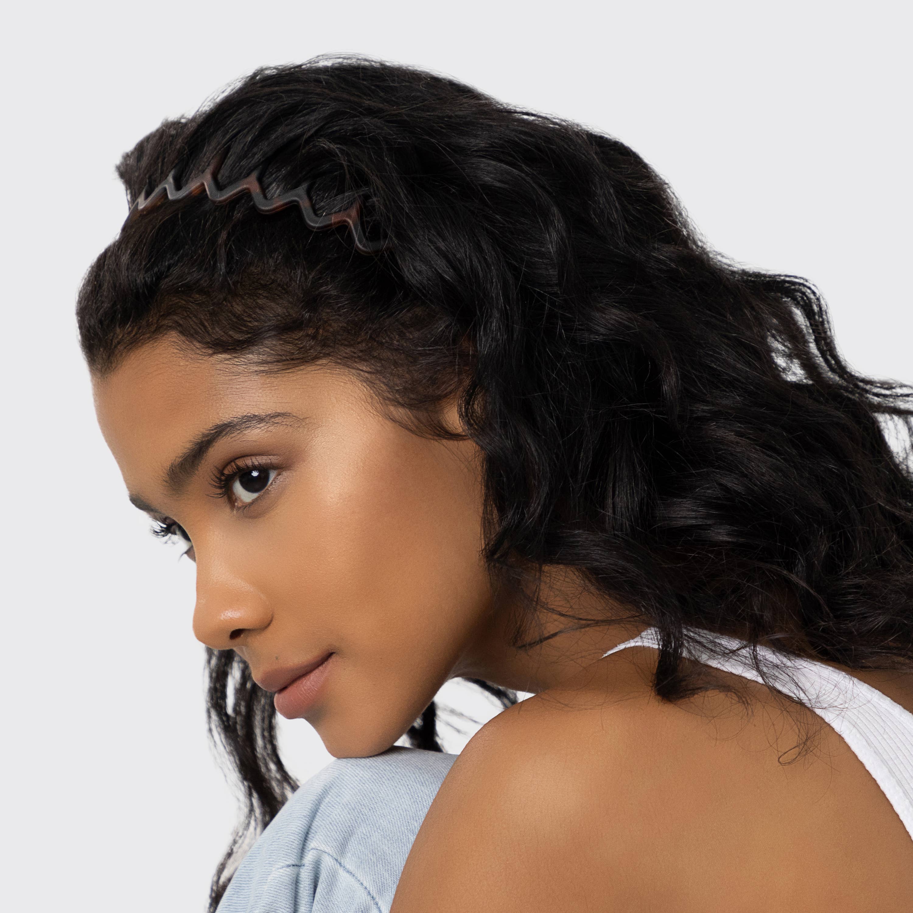 KITSCH – wholesale Fashion headband – women's – Zig Zag Headband 2pc - Black & Tort1