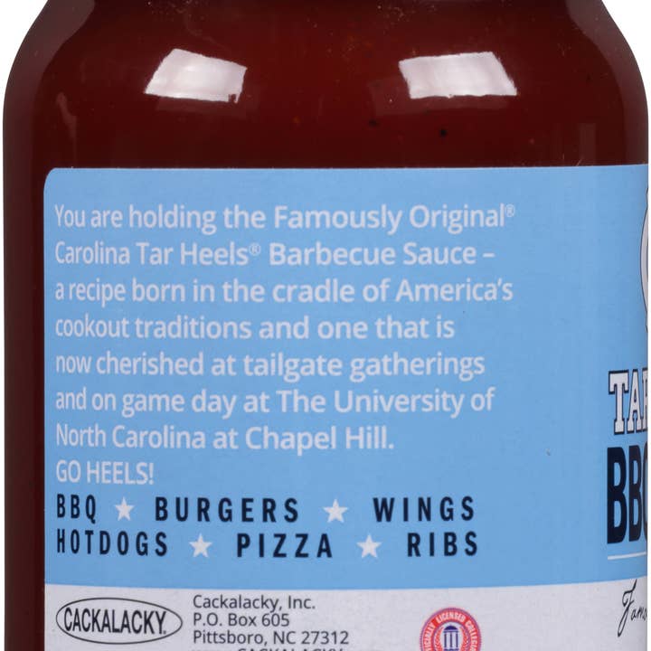 Cackalacky® - Vente Sauces barbecue - Sauce barbecue Carolina Tar Heels® (16 oz)2
