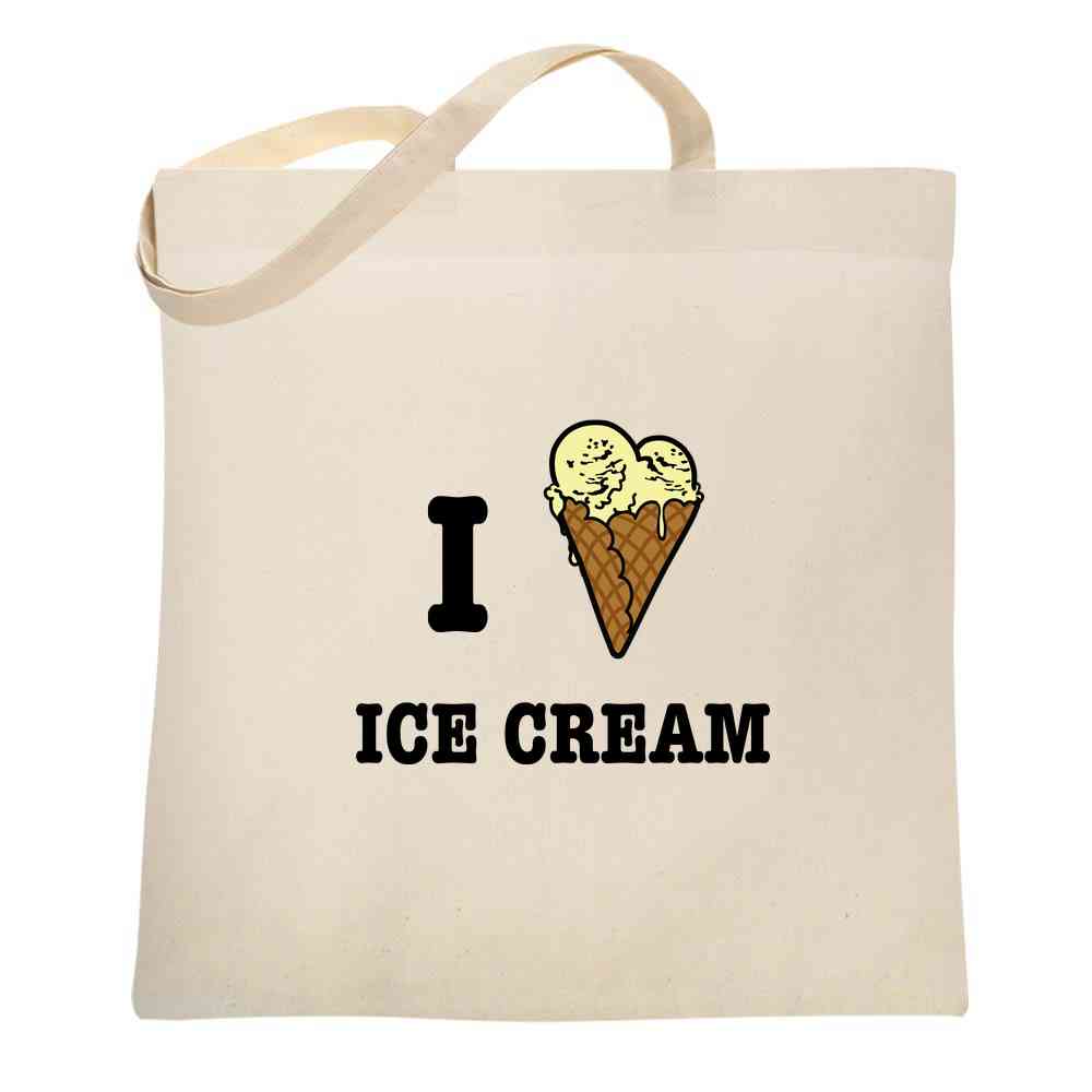 Pop Threads – Großhandel Tragetasche – Damen – Süße lustige Tragetasche in Herzform mit Aufschrift „I Love Ice Cream“0