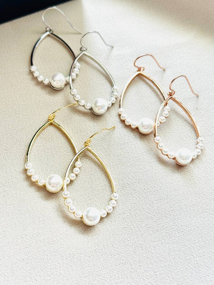 Os Elara – Brincos de Pérola em Forma de Gota por atacado de JohnnyB Jewelry