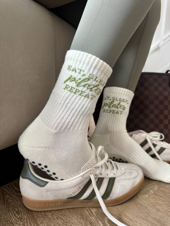 Grip & Flow - Wholesale Socks - Women's - Eat sleep Pilates repeat, Pilates grip sock 5
