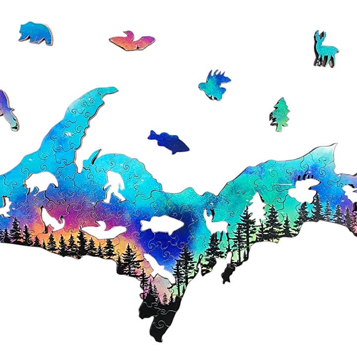 Puzzle en bois de la péninsule supérieure pour la vente par Art Factory LLC