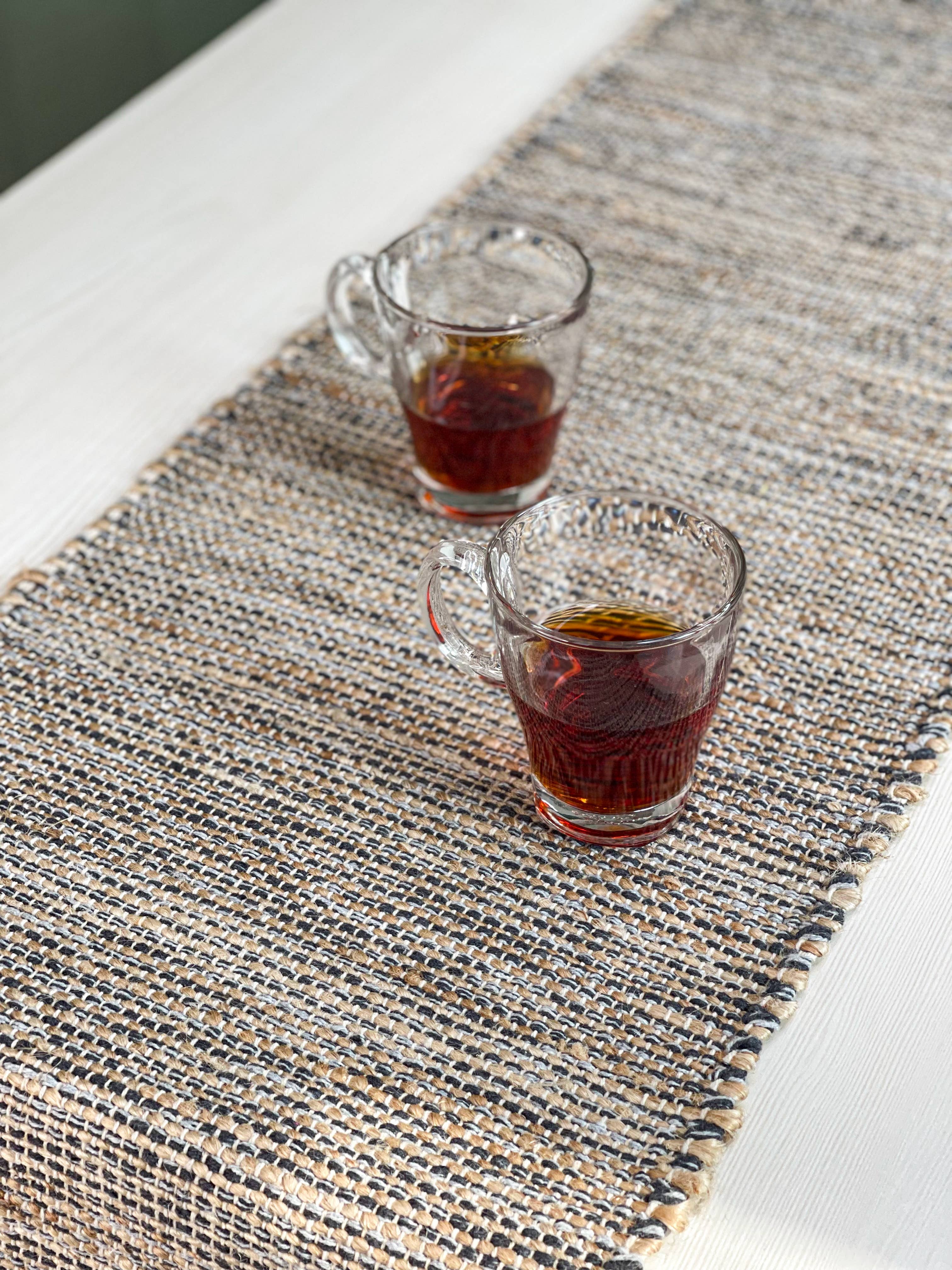 OMBRE TABLE RUNNER, NATURAL JUTE- GREY, 13'' x 72''. for wholesale on Faire3