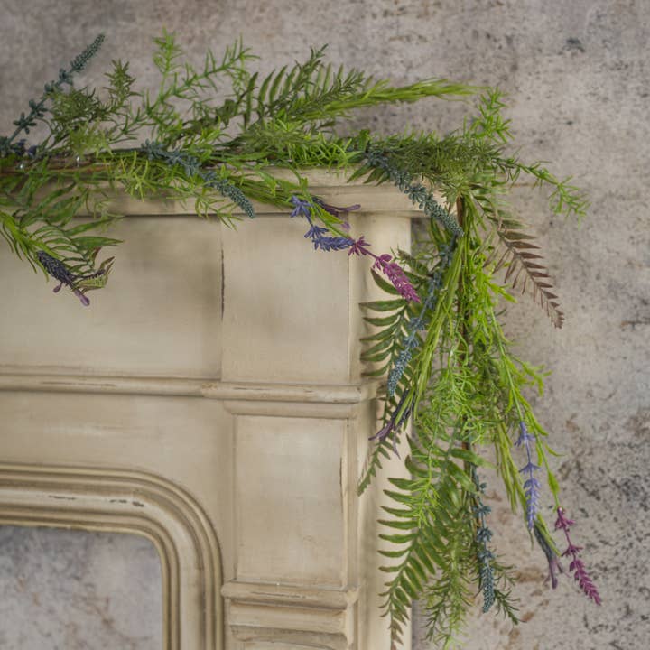 6' LAVENDER & FERN GARLAND for wholesale by Ragon House