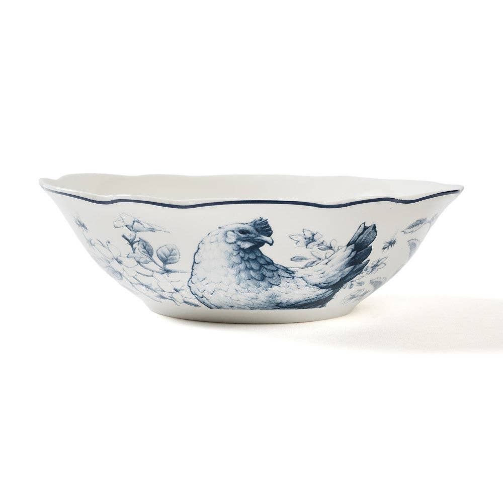 Blue Stallion Farm - Wholesale Serve Bowl - BLUE & WHITE GERTRUDE SALAD BOWLS SET OF 4 WITH GIFTBOX1