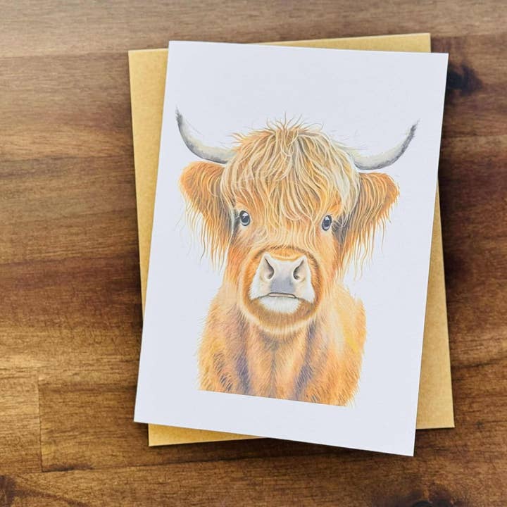 Mississippi Mae Monograms - Wholesale Stationery/Notecard Set - Assorted Highland Cow Note Cards1