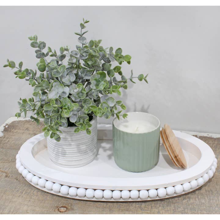 Kurated Korner - Wholesale Decorative Tray - Auldhome Design Wood Beaded Tray