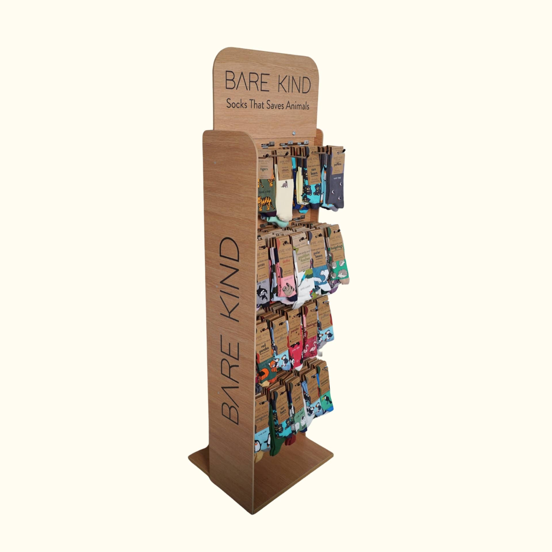 Bare Kind Socks – wholesale Retailer display – Accessories – Double Sided Floor Display Stand | POS | Point of Sale0