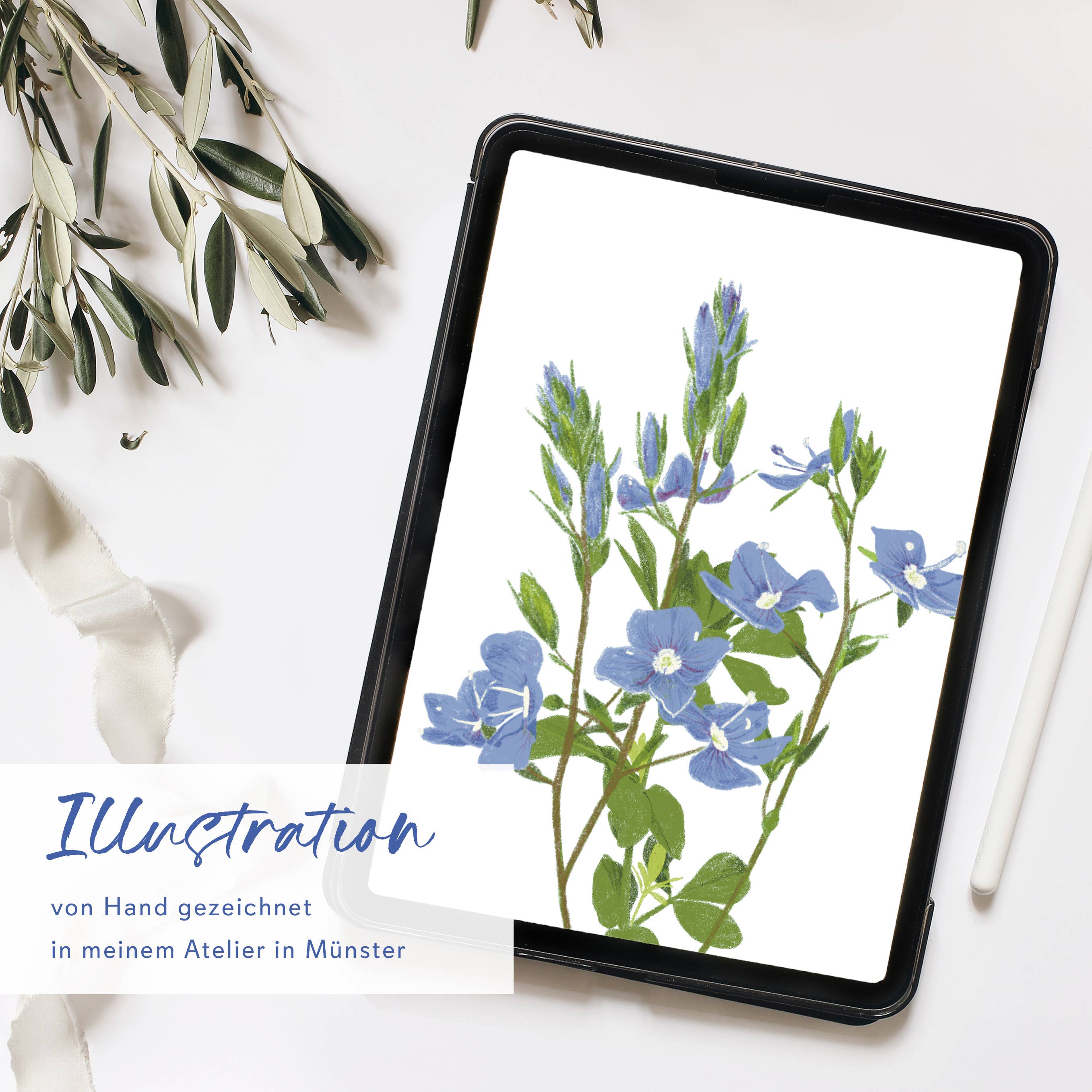 Wildblumen Atelier - Wholesale Notepad - Notepad 50 sheets DIN A6 Dot Grid Forget-me-not, PEFC1