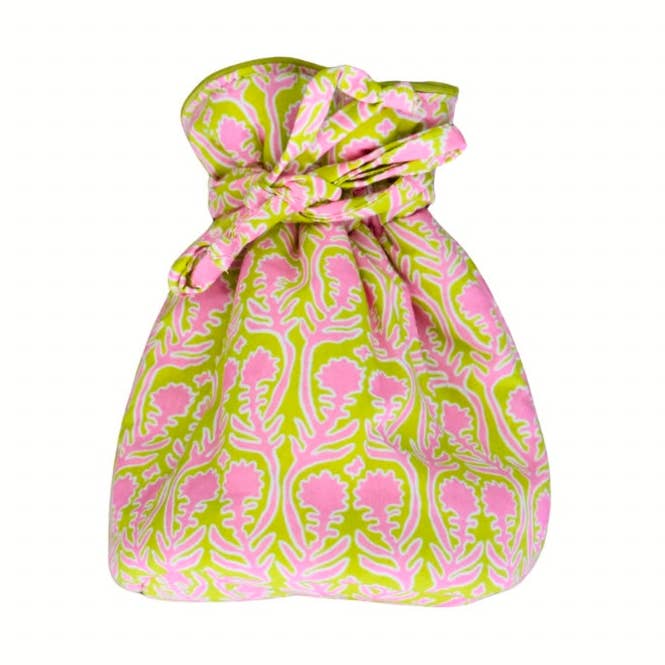 The Summer in Bloom Pouch in Pink x Fête Papier for wholesale by Beth Ladd Collections
