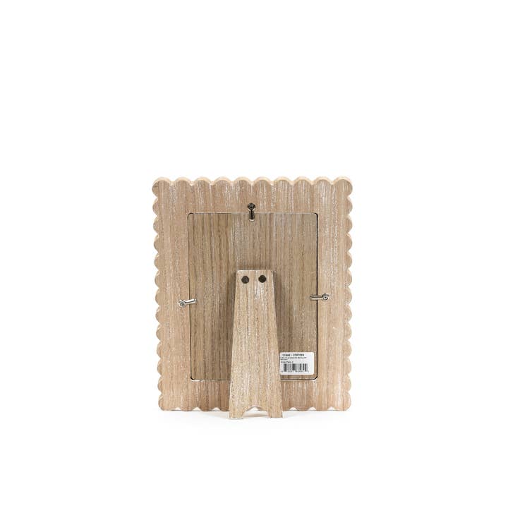 Adams & Co. - Wholesale Picture Frame - 11845 - 8x10x1 wood photo frame (SCALLOP) ntrl (5x7) pic