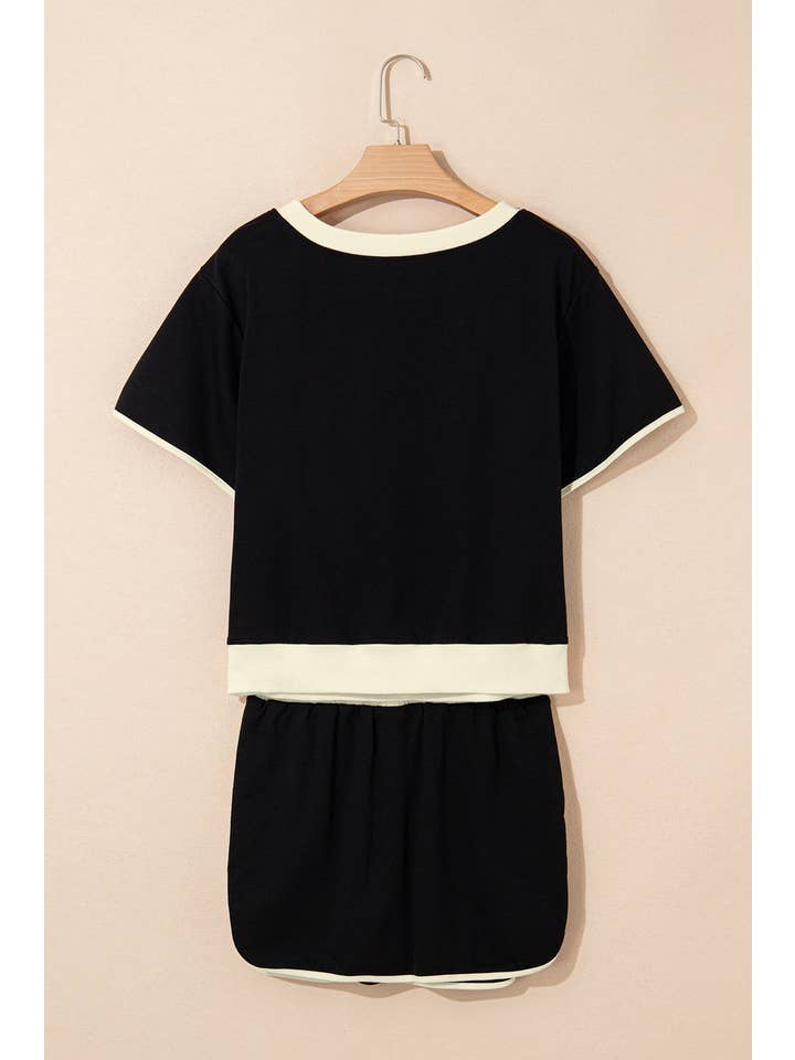 PRETTY BASH - Wholesale Top & Skirt Set - Women's - Colorblock Short Sleeve T-Shirt and Skort Set10